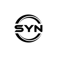 SYN letter logo design with white background in illustrator, vector logo modern alphabet font overlap style. calligraphy designs for logo, Poster, Invitation, etc.