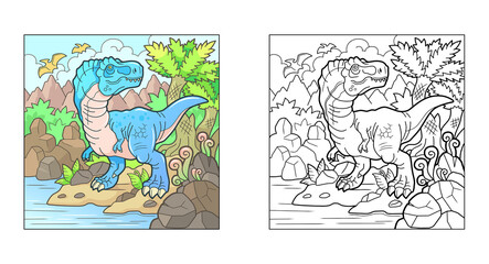 cartoon prehistoric dinosaur, design illustration - 750702212