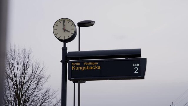 train station sign in Sweden