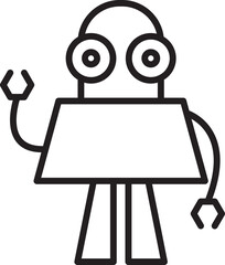 Robot Character Line Art