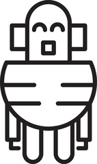 Robot Character Line Art