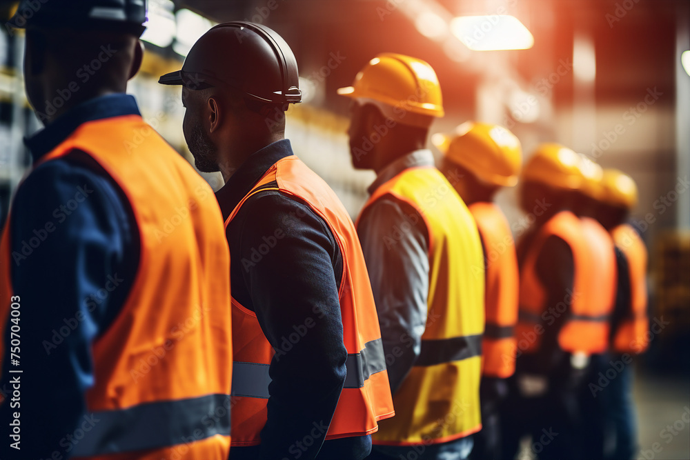 Poster generative ai picture of professional engineer worker wearing uniform in factory generative ai