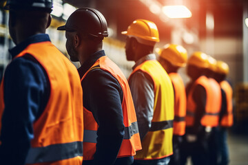 Obraz premium Generative AI picture of professional engineer worker wearing uniform in factory Generative AI