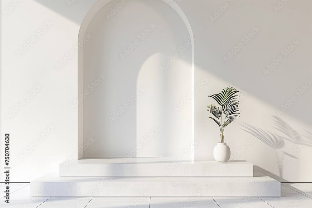 Aufkleber A minimalist geometric mockup scene featuring clean lines and subtle shapes, with a sleek design platform positioned at the center.