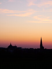 Fototapeta na wymiar Sunset in Rostock Riekdahl (Germany)