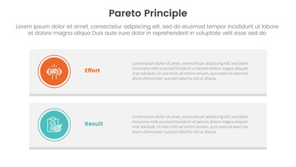 pareto principle comparison or versus concept for infographic template banner with long rectangle box vertical with two point list information