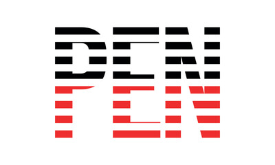 PEN three initial letter iconic line negative space minimal logo design vector template. monogram, abstract, wordmark, business, typography, minimalist, brand, company, flat, modern, unique, simple