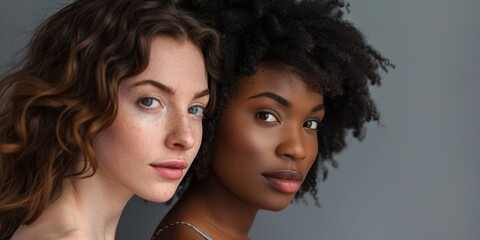Obraz premium Portrait of multiracial women in studio looking at camera