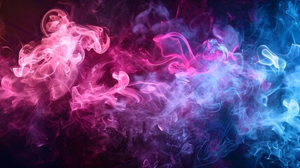 abstract neon light background with smoke