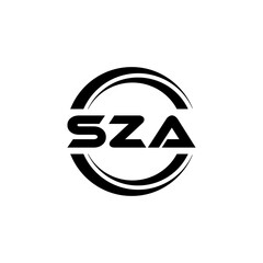 SZA letter logo design with white background in illustrator, vector logo modern alphabet font overlap style. calligraphy designs for logo, Poster, Invitation, etc. - obrazy, fototapety, plakaty