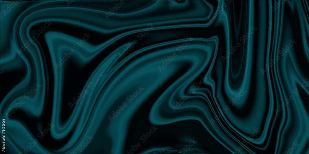 Poster Abstract backdrop with swirling paint effect. Marble rock texture blue ink pattern liquid swirl paint dark background. Elegant Background with space for design blue fabric and stripe textile wallpaper