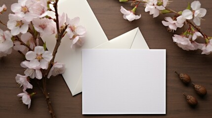 Card and Flower Close-Up on Table