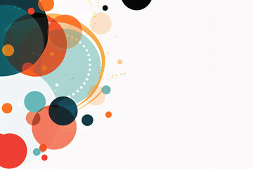 Obraz premium Abstract multicolor circles and curves on white background