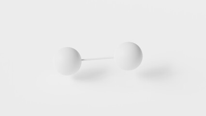 hydrogen molecule 3d, molecular structure, ball and stick model, structural chemical formula dihydrogen