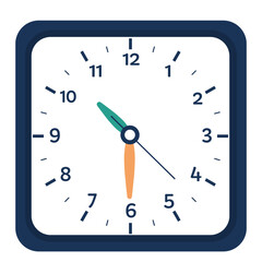 Square Wall Clock At 10:30, Time Illustration 
