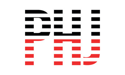 PHJ three initial letter iconic line negative space minimal logo design vector template. monogram, abstract, wordmark, business, typography, minimalist, brand, company, flat, modern, unique, simple