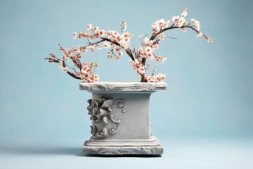 Fototapeta premium White Vase With Pink Flowers