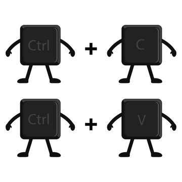 vector illustration of copy paste character keyboard