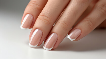 A female hand with elegant manicured nails.