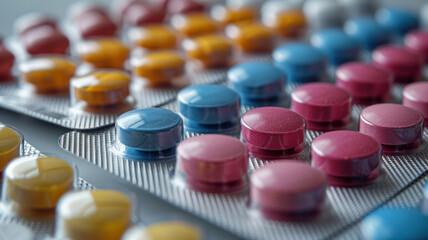 Various pills in a blister pack.