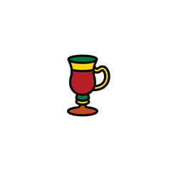 Original vector illustration. The icon of a glass on a stem with a handle.