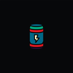 Original vector illustration. The icon of an energy drink in an aluminum jar.