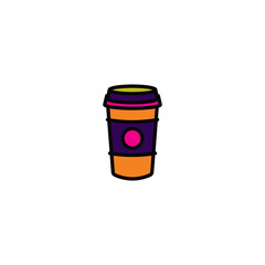 Original vector illustration. The icon of hot coffee in a paper cup.