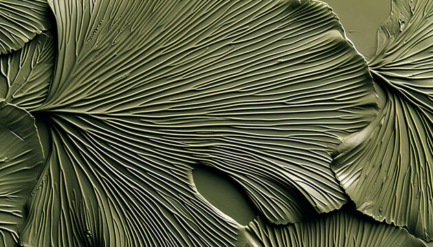 Artistic Ginkgo Leaf Texture on Green Background