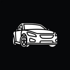 Original vector illustration. A passenger car. A contour icon.