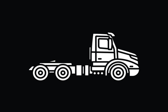 Original vector illustration. A large truck. A contour icon.