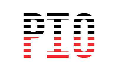 PIO three initial letter iconic line negative space minimal logo design vector template. monogram, abstract, wordmark, business, typography, minimalist, brand, company, flat, modern, unique, simple