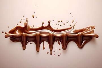 melted chocolate dripping on white background