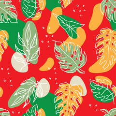 seamless pattern with leaves