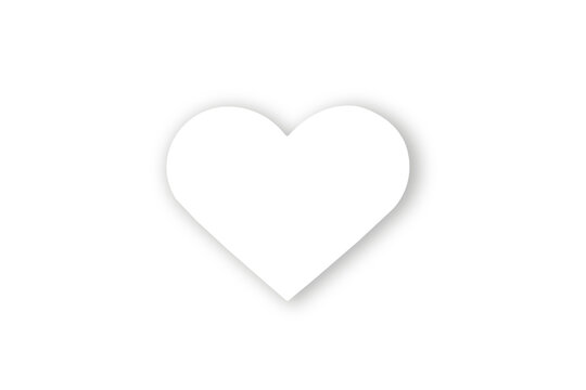 White paper hearts for Valentine's Day isolated on white background. PNG	