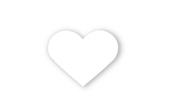 White paper hearts for Valentine's Day isolated on white background. PNG	