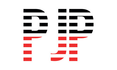 PJP three initial letter iconic line negative space minimal logo design vector template. monogram, abstract, wordmark, business, typography, minimalist, brand, company, flat, modern, unique, simple