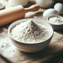 Fototapeta na wymiar Bowl with flour