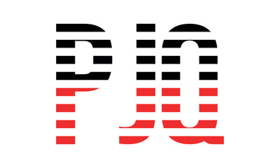 PJQ three initial letter iconic line negative space minimal logo design vector template. monogram, abstract, wordmark, business, typography, minimalist, brand, company, flat, modern, unique, simple