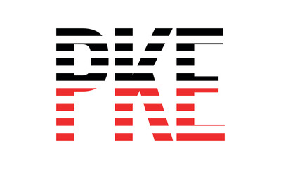 PKE three initial letter iconic line negative space minimal logo design vector template. monogram, abstract, wordmark, business, typography, minimalist, brand, company, flat, modern, unique, simple