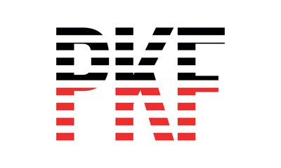 PKF three initial letter iconic line negative space minimal logo design vector template. monogram, abstract, wordmark, business, typography, minimalist, brand, company, flat, modern, unique, simple