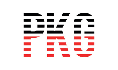 PKG three initial letter iconic line negative space minimal logo design vector template. monogram, abstract, wordmark, business, typography, minimalist, brand, company, flat, modern, unique, simple