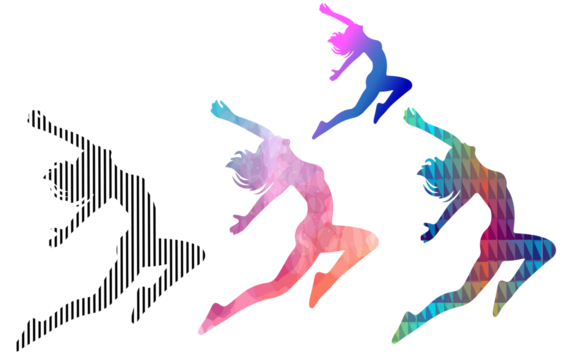 silhouettes dancing girl