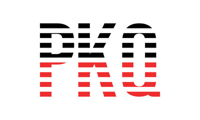 PKQ three initial letter iconic line negative space minimal logo design vector template. monogram, abstract, wordmark, business, typography, minimalist, brand, company, flat, modern, unique, simple