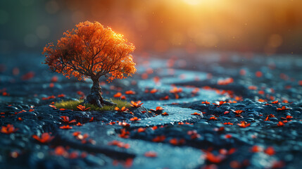 Small Tree with autumn leaves