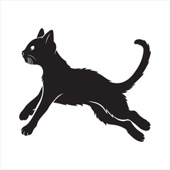 black cat silhouette illustration vector