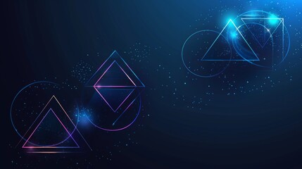 Fototapeta premium dark background of platonic solids and sacred shapes