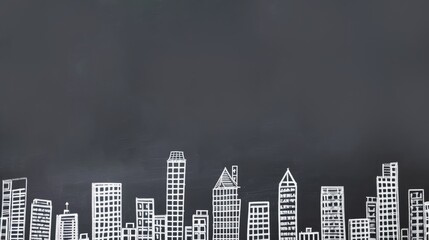 A chalkboard cityscape, the urban landscape of learning