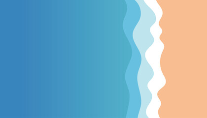 Top view of the sea beach. Summer travel background. Travel vacation concept. Vector illustration, flat style.