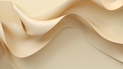 abstract beige background with folded ribbon or fallen paper scroll