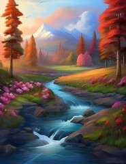 landscape with rainbow